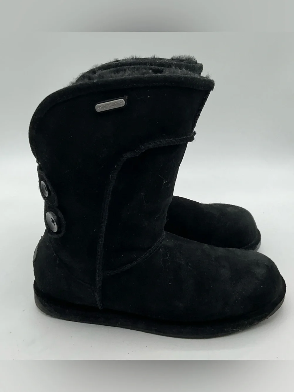 EMU Australia Women’s Black Suede Fleece Lined Mid Calf Winter Boots Size 7